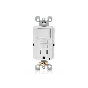 INTERRUPTOR DELGADO 15A 1800W + TOMA GFCI B/CA DECORA LEVITON | Emin